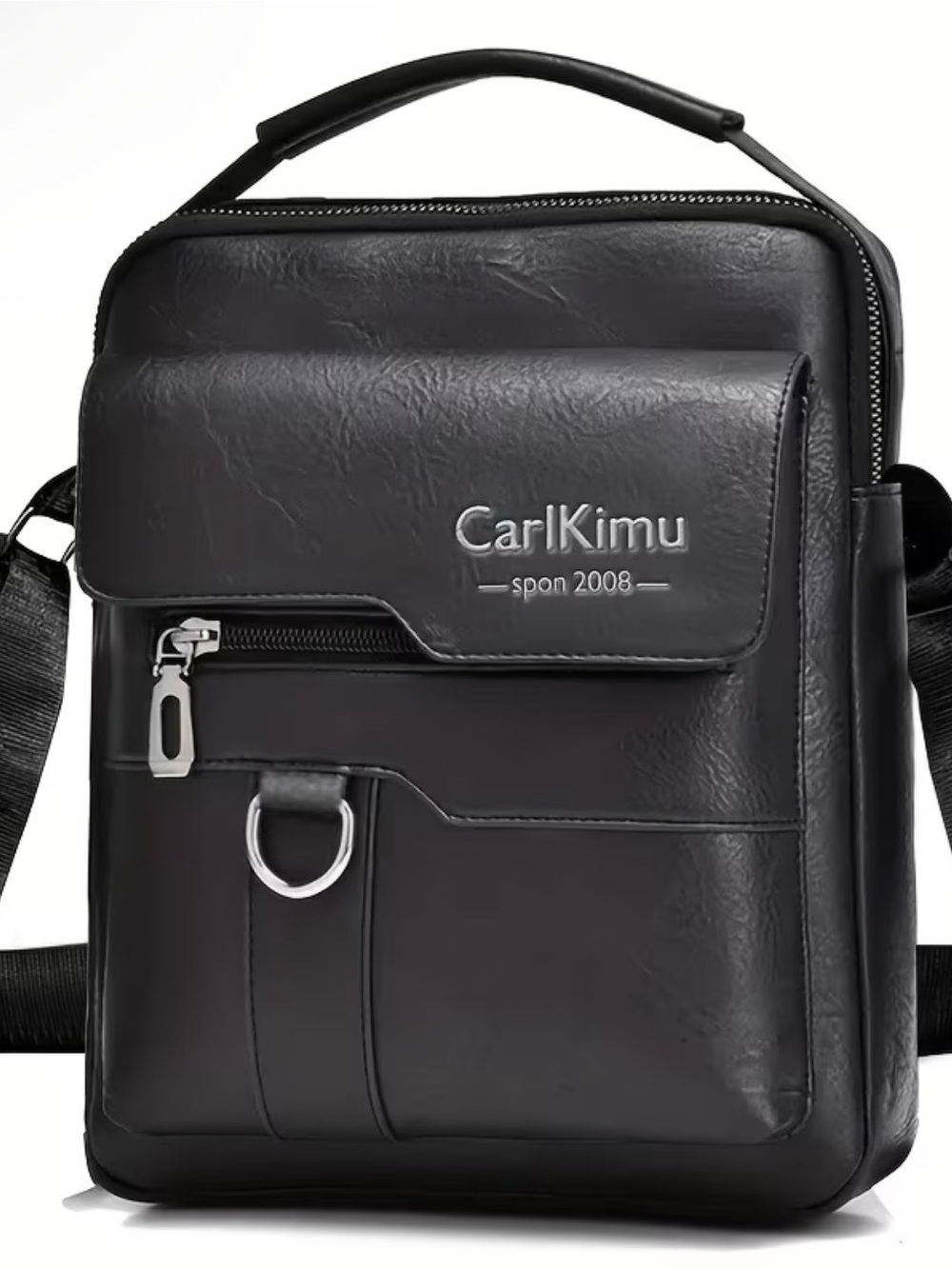 Black Unisex Leather Crossbody Bag
